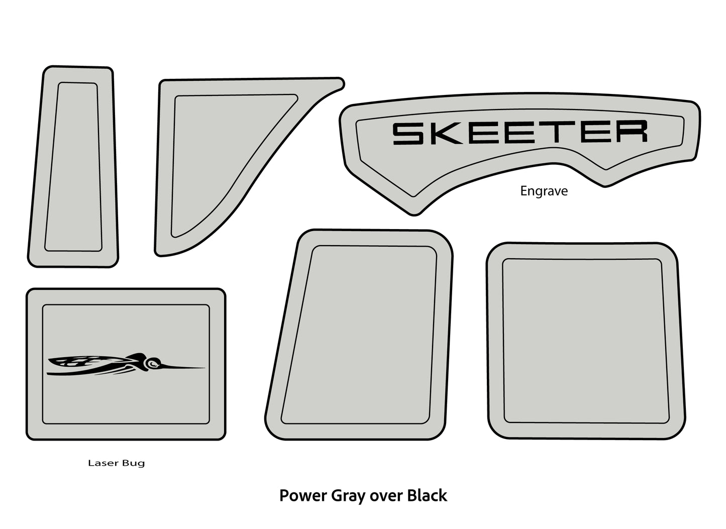 Dura-Deck Skeeter 20i eva foam accessory pad set in power gray over black