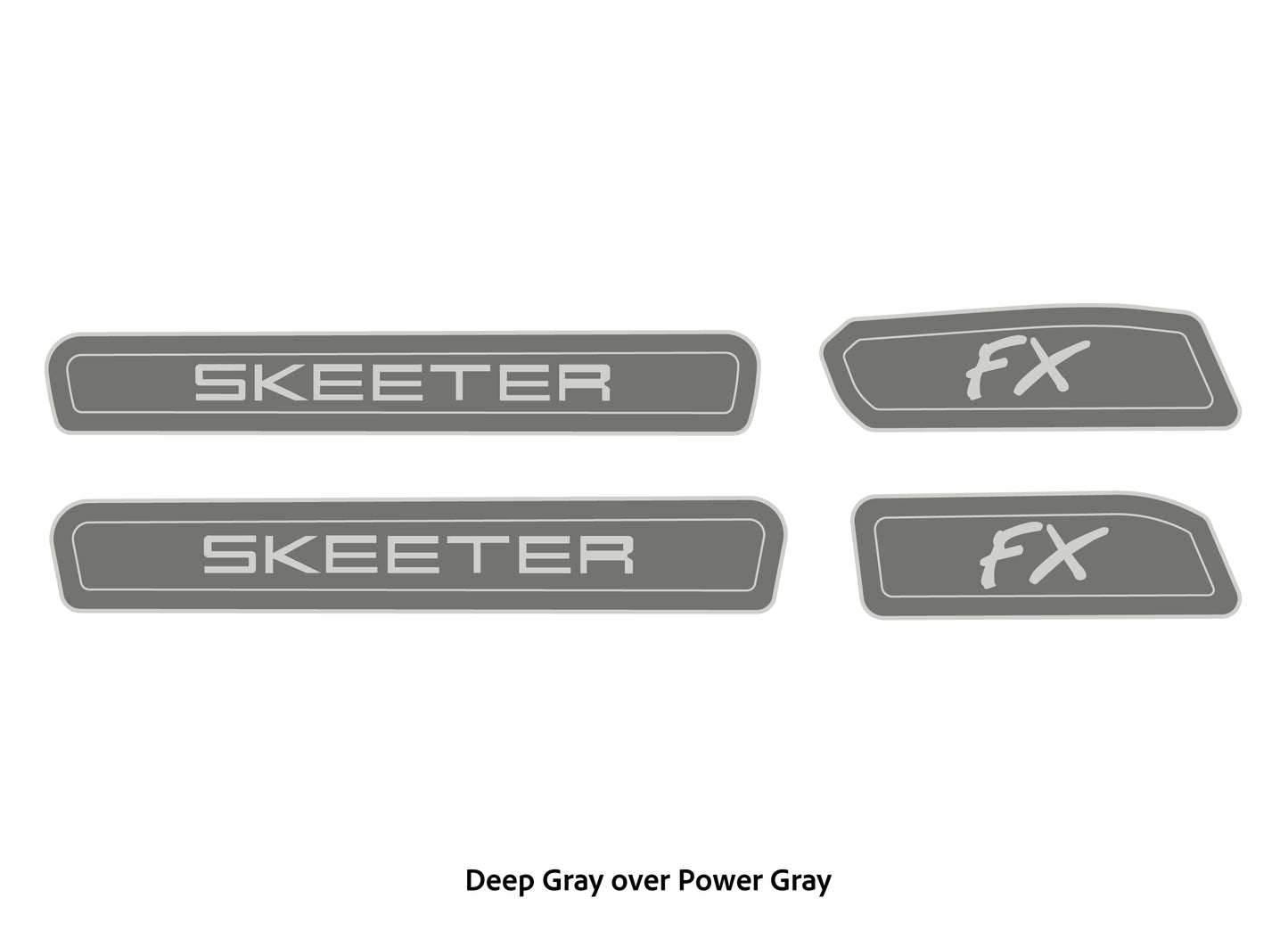 Dura-deck Skeeter FX20 eva foam trailer pad set in deep gray over power gray