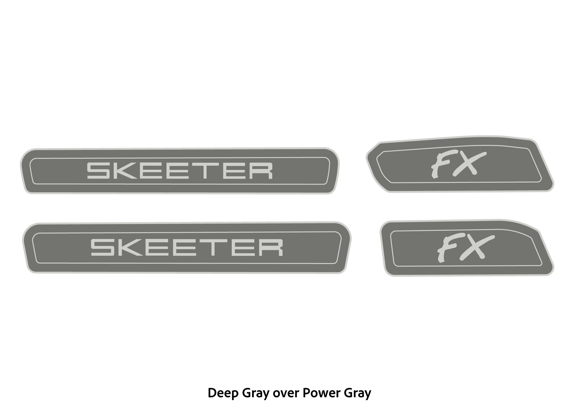 Dura-deck Skeeter FX20 eva foam trailer pad set in deep gray over power gray