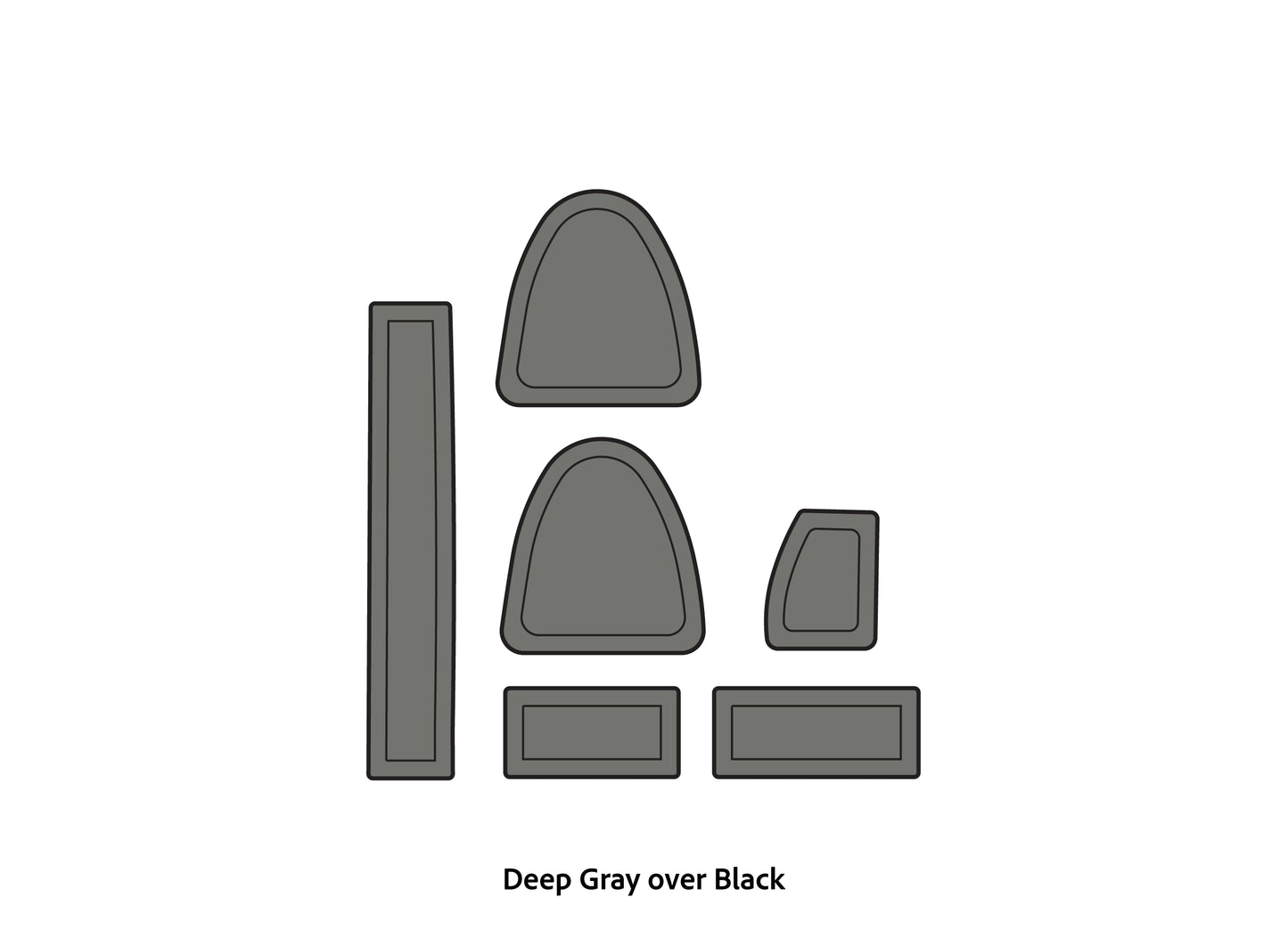 Dura-Deck Triton TR20 eva foam accessory set deep gray over black