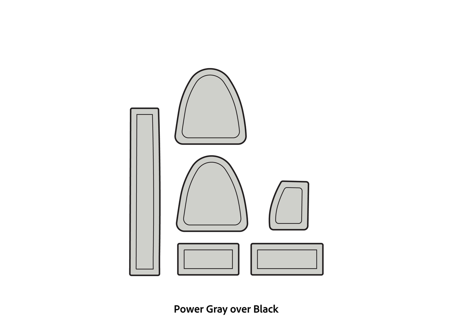 Dura-Deck Triton TR20 eva foam accessory set in power gray over black