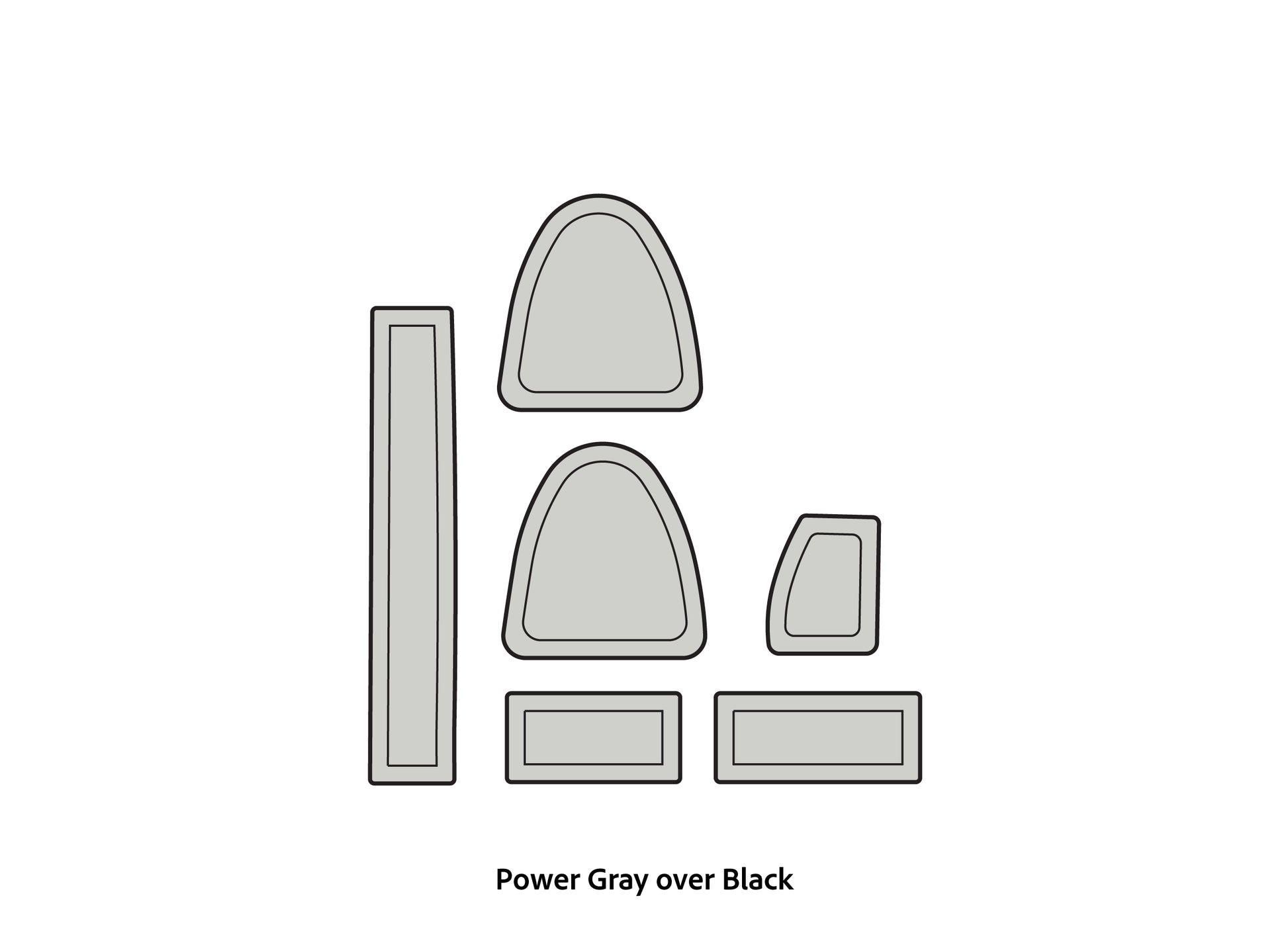 Dura-Deck Triton TR20 eva foam accessory set in power gray over black
