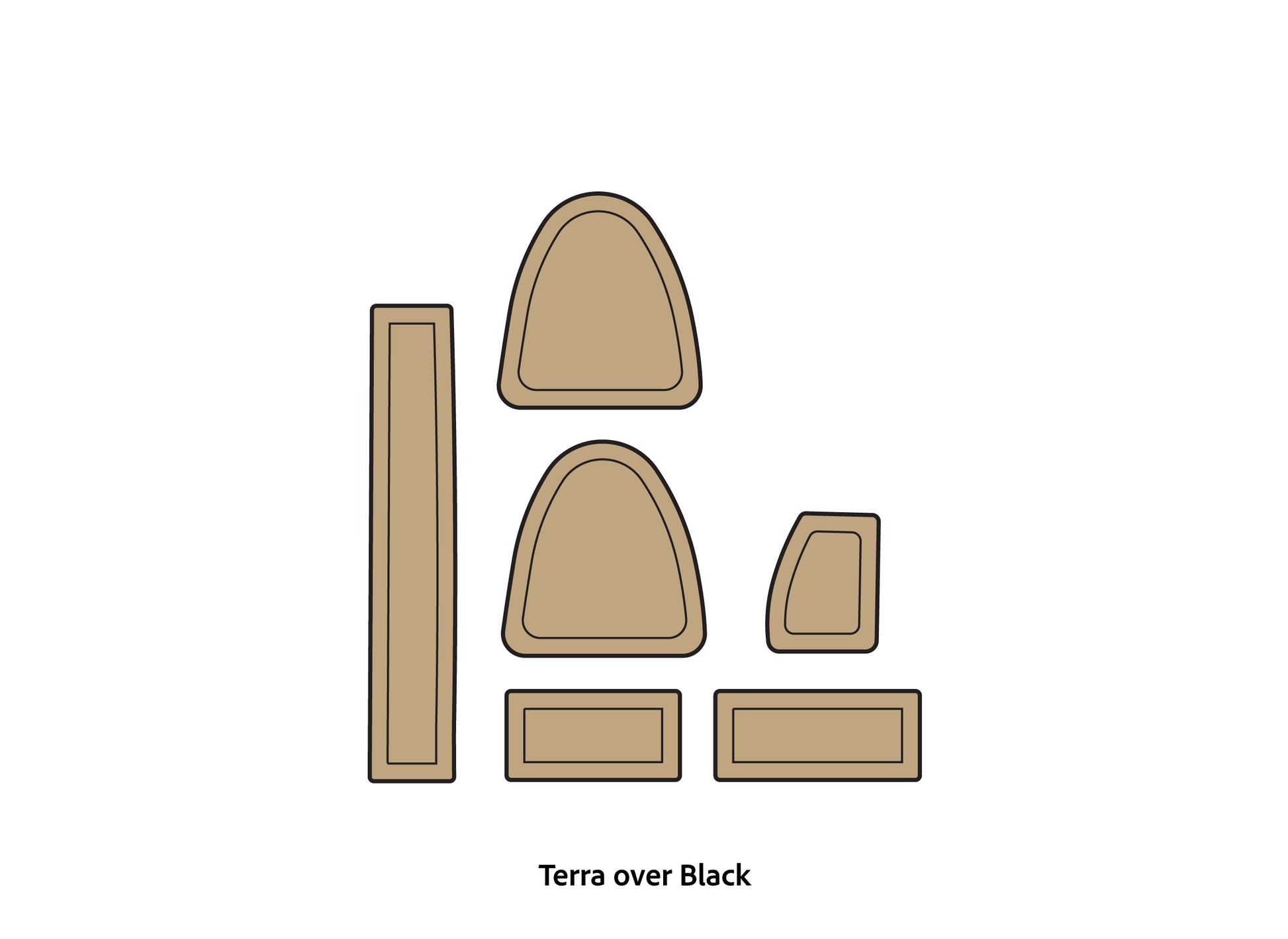 Dura-Deck Triton TR20 eva foam accessory set in terra over black