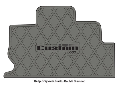 Dura-Deck Triton TR22 custom eva foam bass boat flooring in deep gray over black double diamond pattern