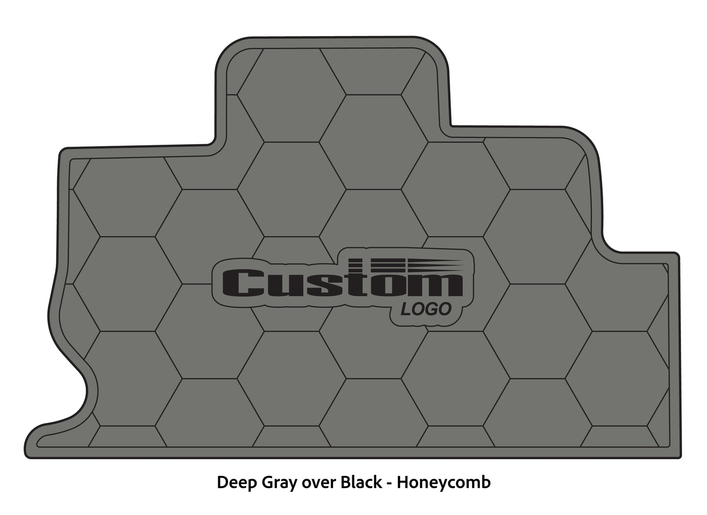 Dura-Deck Triton TR22 custom eva foam bass boat flooring in deep gray over black honeycomb pattern