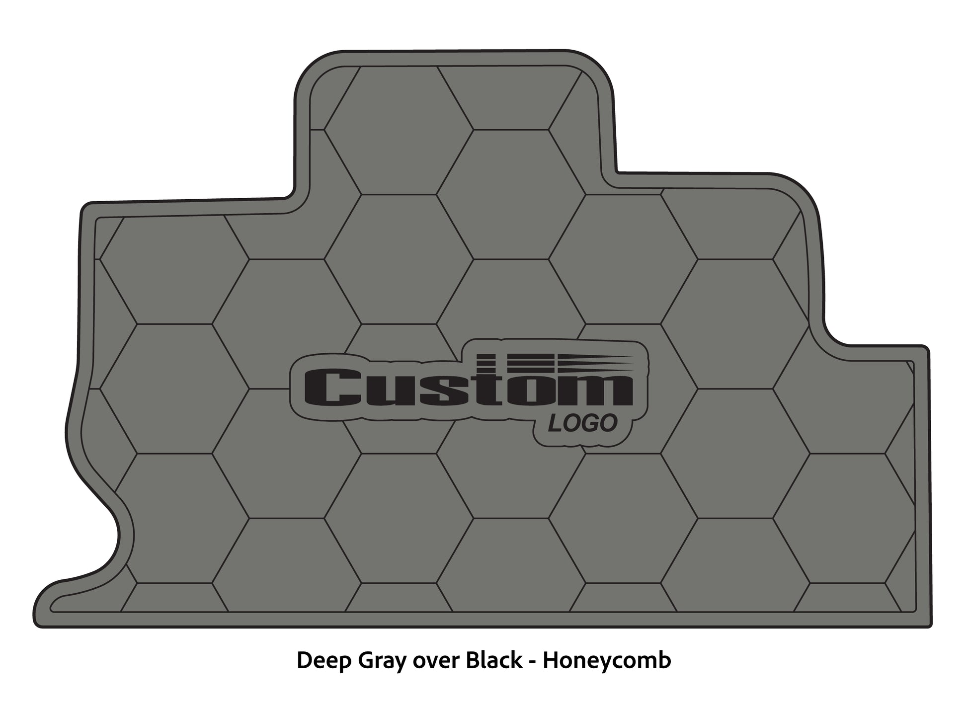 Dura-Deck Triton TR22 custom eva foam bass boat flooring in deep gray over black honeycomb pattern