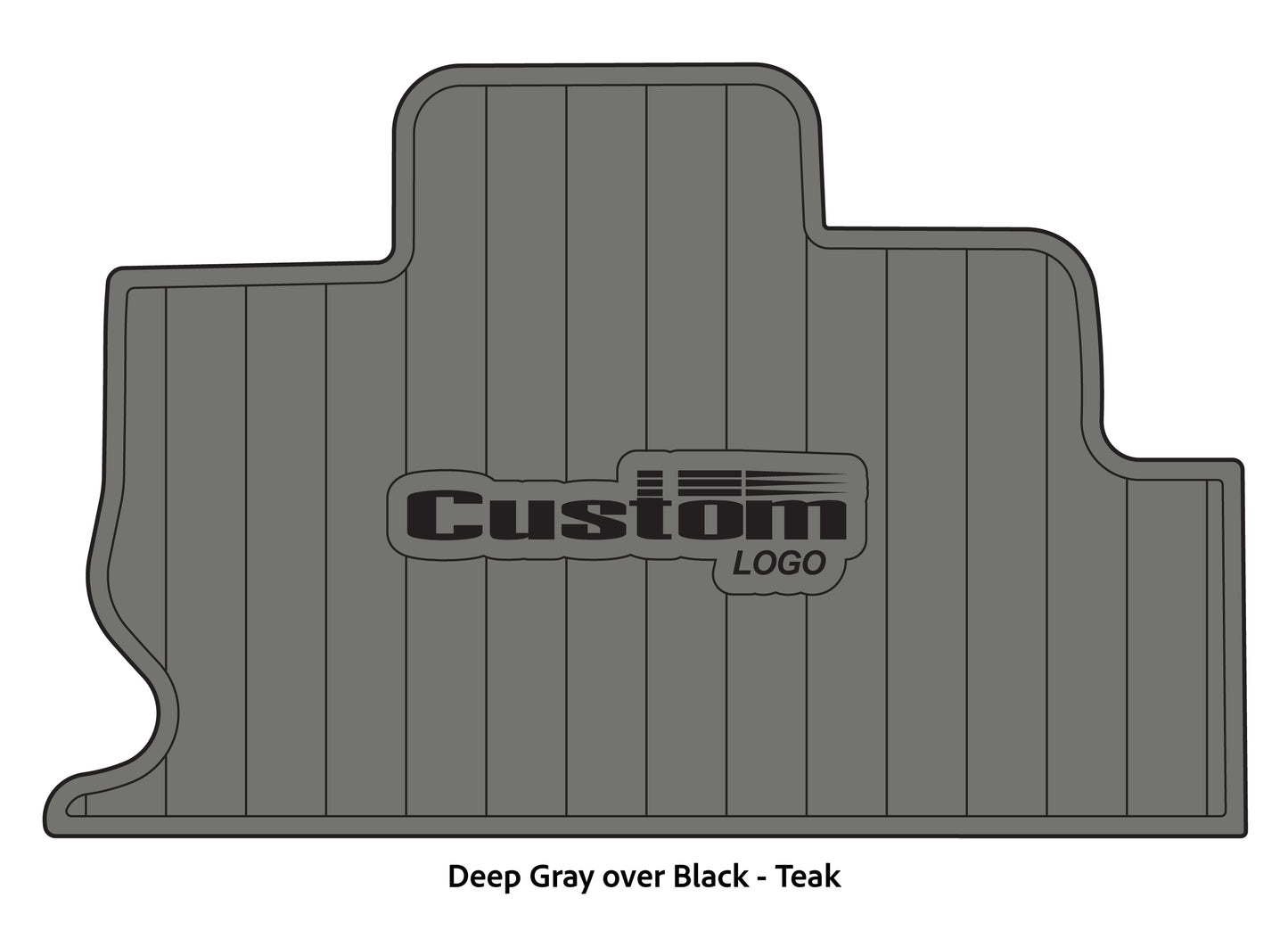 Dura-Deck Triton TR22 custom eva foam bass boat flooring in deep gray over black teak pattern