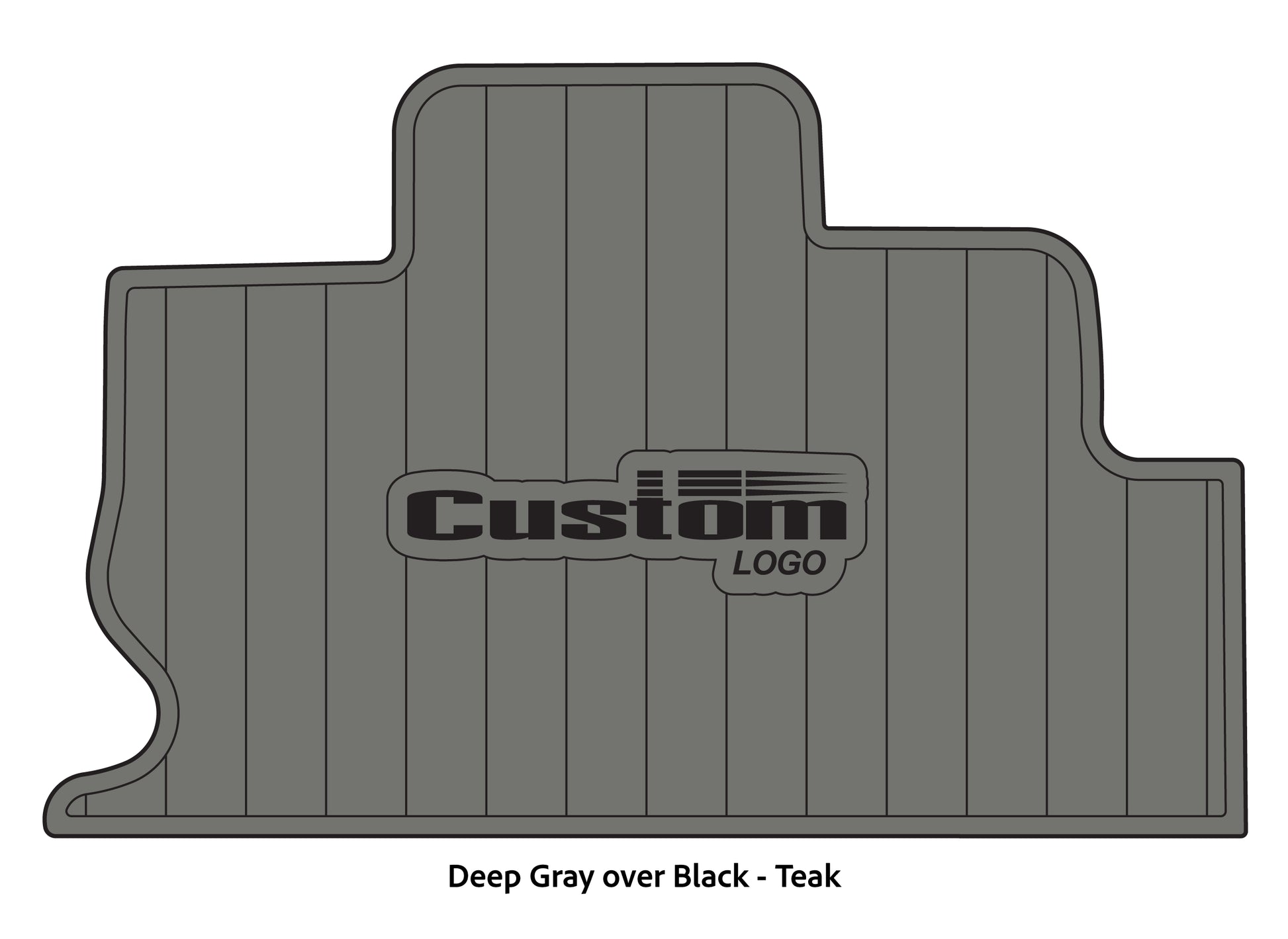 Dura-Deck Triton TR22 custom eva foam bass boat flooring in deep gray over black teak pattern
