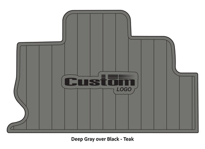 Dura-Deck Triton TR22 custom eva foam bass boat flooring in deep gray over black teak pattern