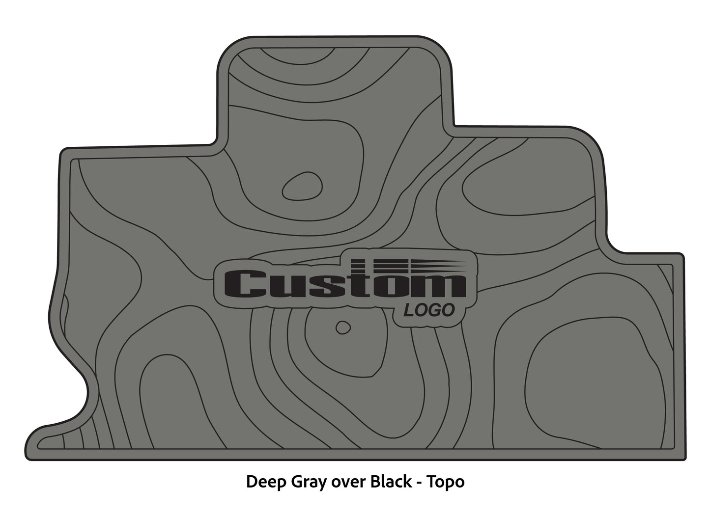Dura-Deck Triton TR22 custom eva foam bass boat flooring in deep gray over black topo pattern