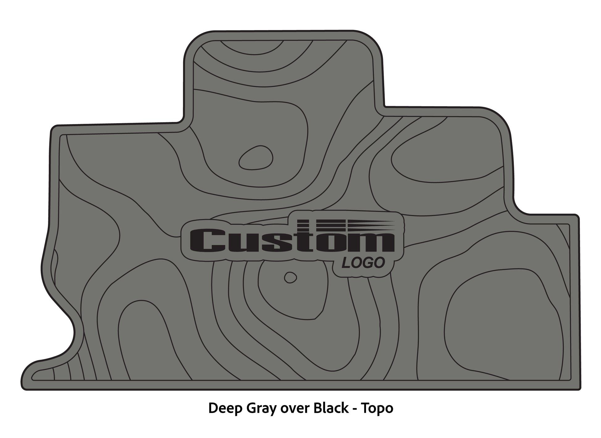 Dura-Deck Triton TR22 custom eva foam bass boat flooring in deep gray over black topo pattern