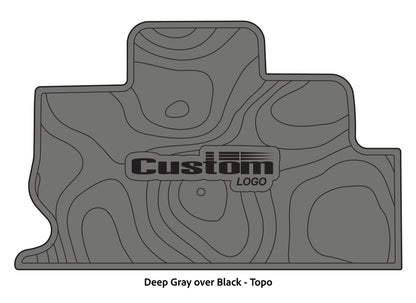 Dura-Deck Triton TR22 custom eva foam bass boat flooring in deep gray over black topo pattern