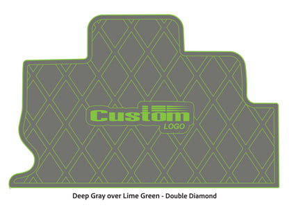 Dura-Deck Triton TR22 custom eva foam bass boat flooring in deep gray over lime green double diamond pattern