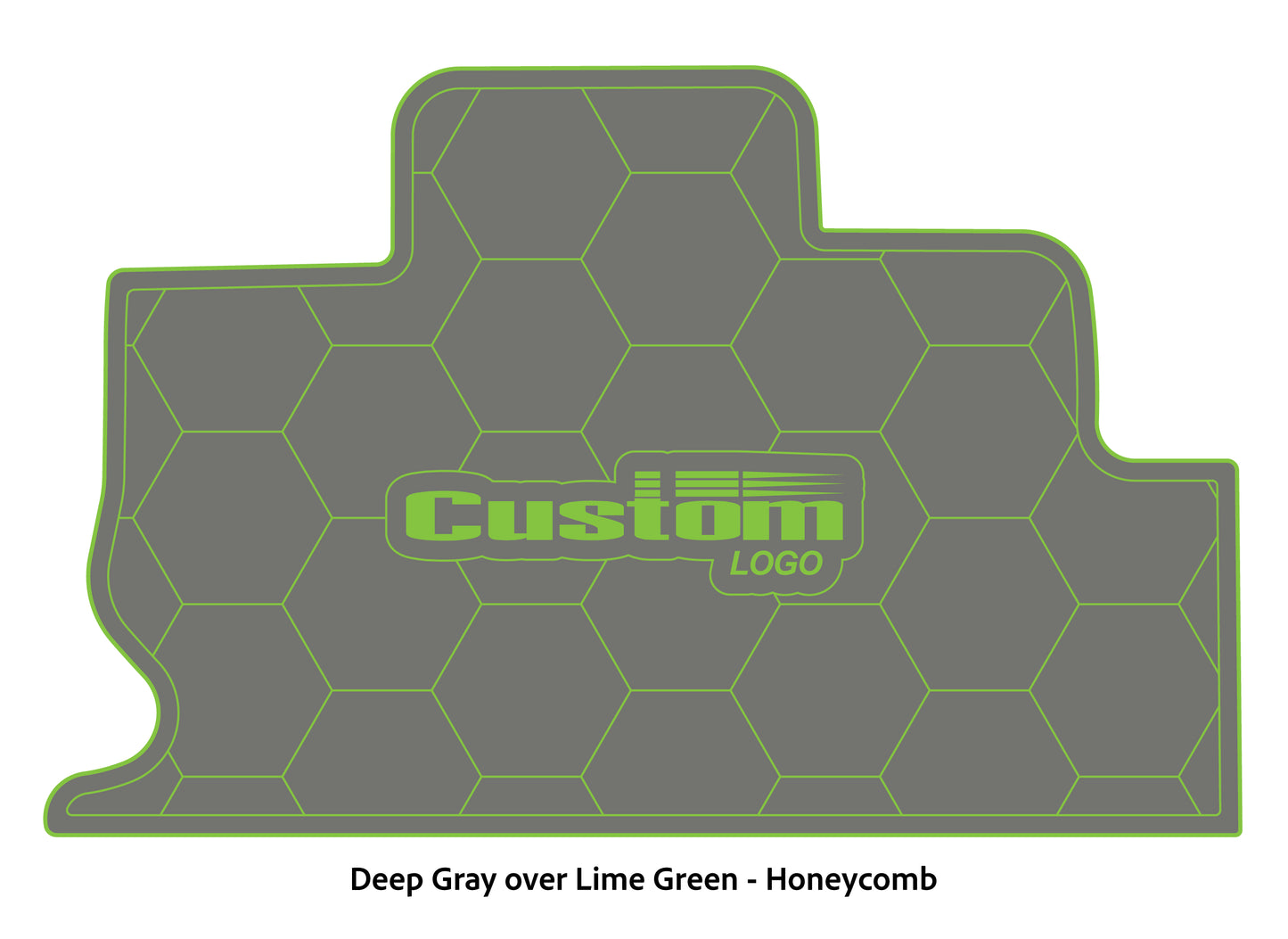Dura-Deck Triton TR22 custom eva foam bass boat flooring in deep gray over lime green honeycomb pattern