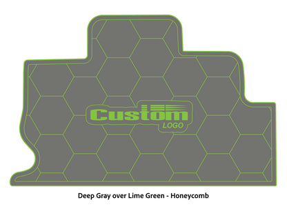 Dura-Deck Triton TR22 custom eva foam bass boat flooring in deep gray over lime green honeycomb pattern