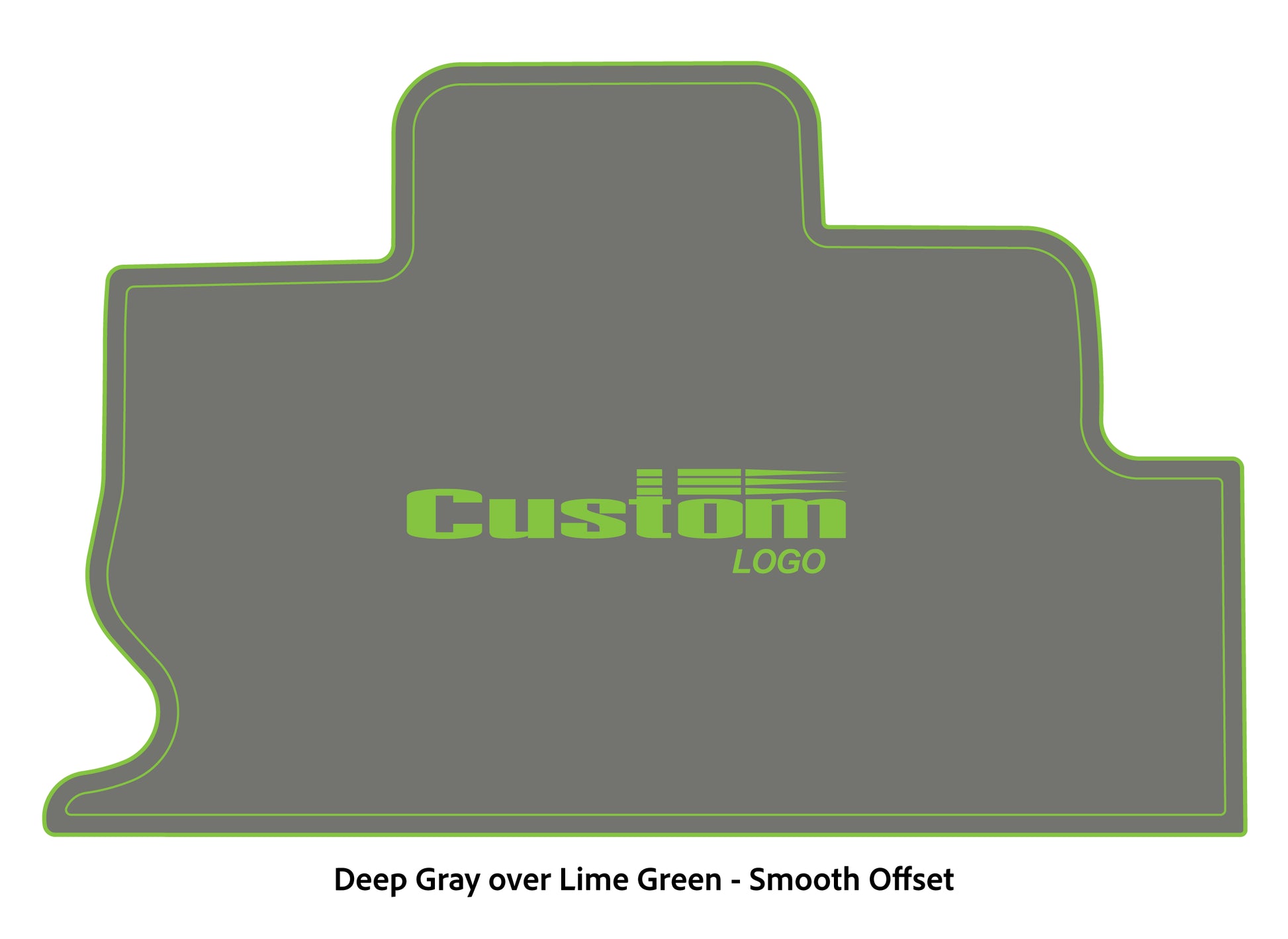 Dura-Deck Triton TR22 custom eva foam bass boat flooring in deep gray over lime green smooth offset pattern