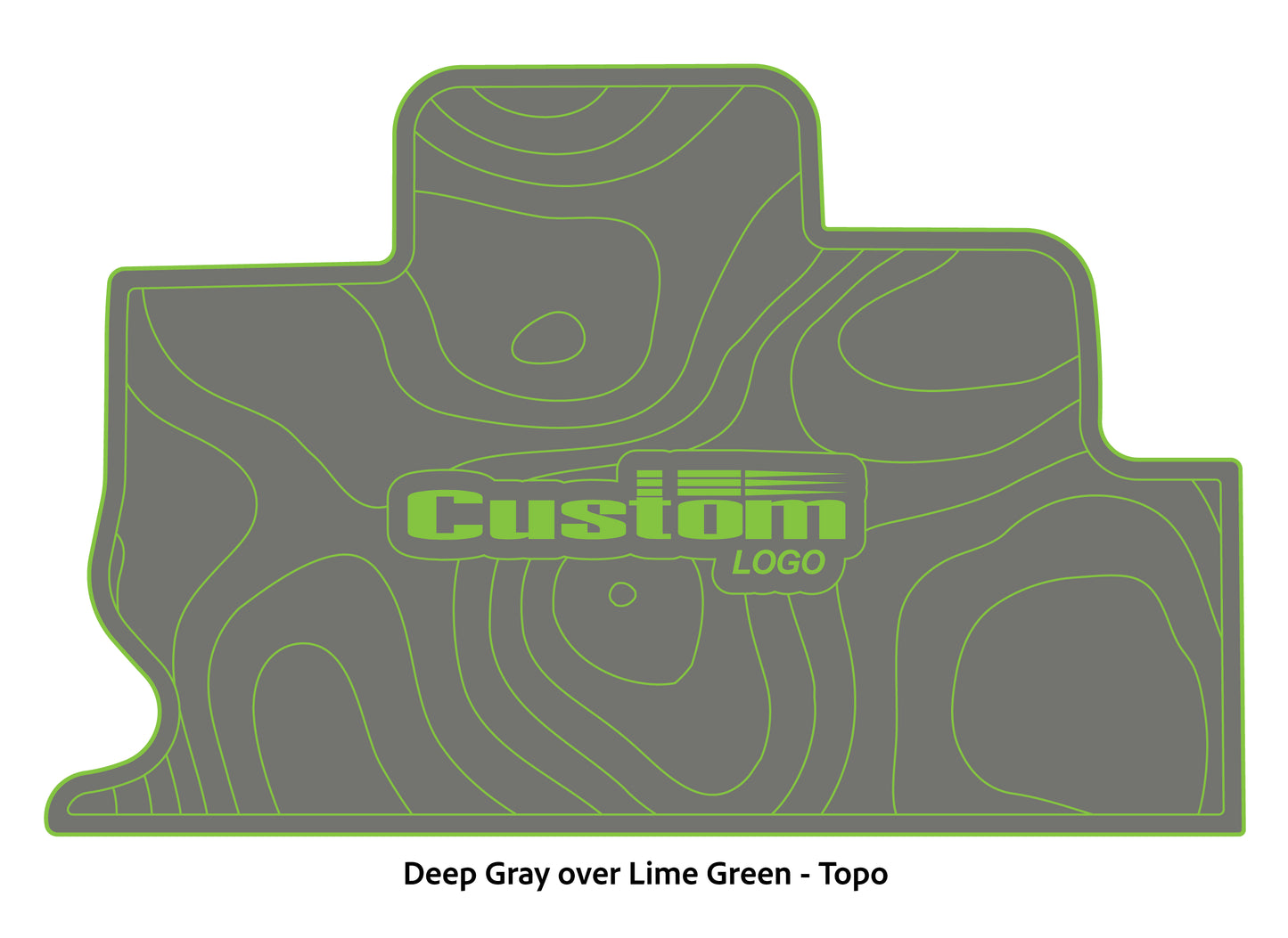 Dura-Deck Triton TR22 custom eva foam bass boat flooring in deep gray over lime green topo pattern
