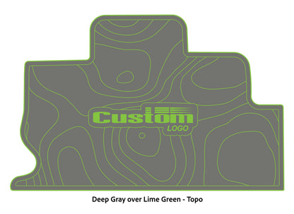 Dura-Deck Triton TR22 custom eva foam bass boat flooring in deep gray over lime green topo pattern