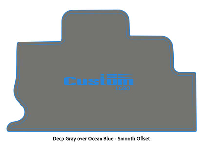 Dura-Deck Triton TR22 custom eva foam bass boat flooring in deep gray over ocean blue