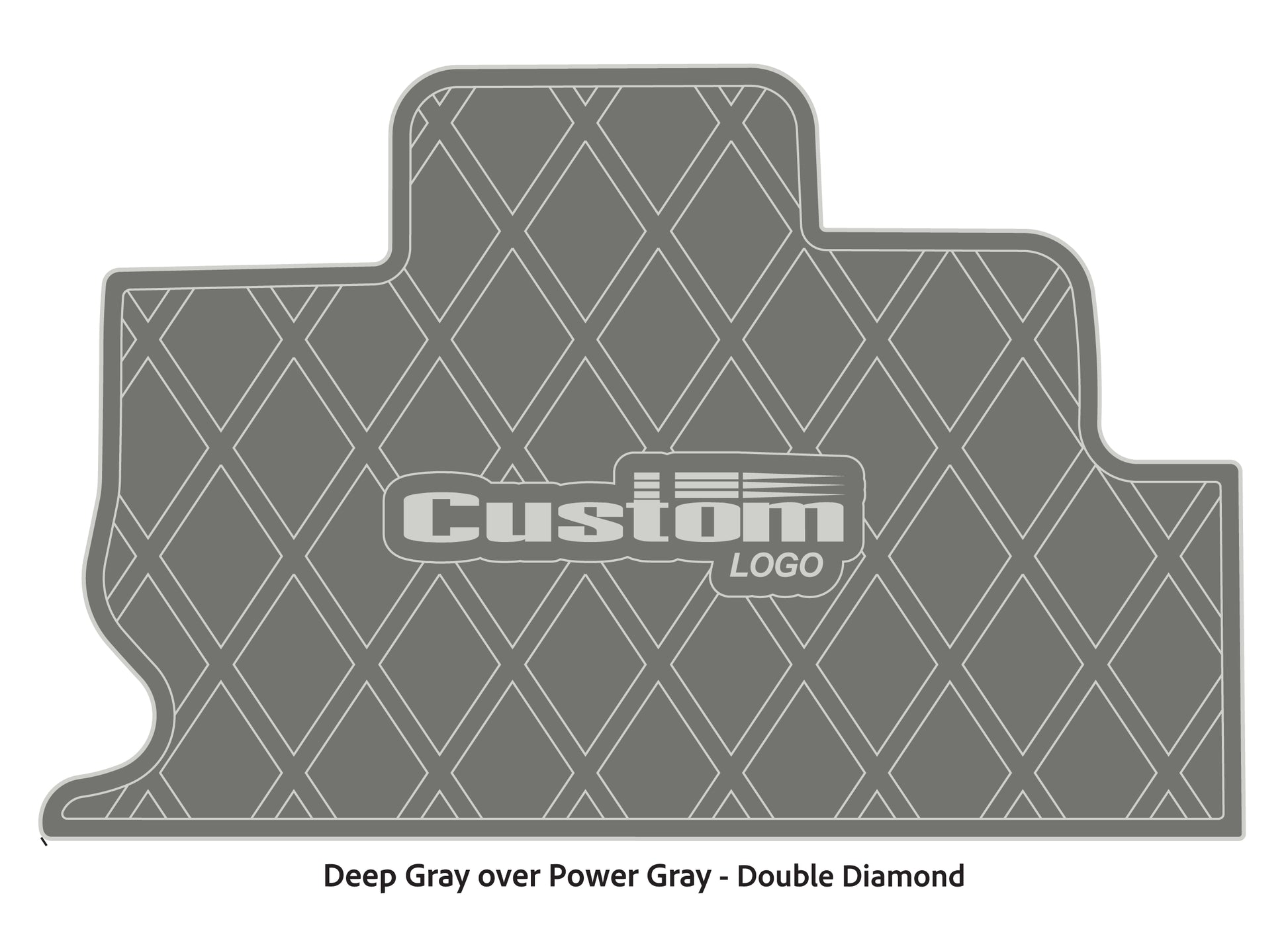 Dura-Deck Triton TR22 custom eva foam bass boat flooring in deep gray over power gray double diamond pattern