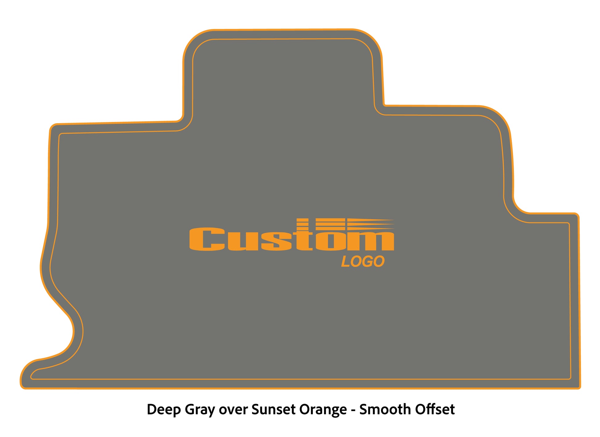 Dura-Deck Triton TR22 custom eva foam bass boat flooring in deep gray over sunset orange smooth offset pattern