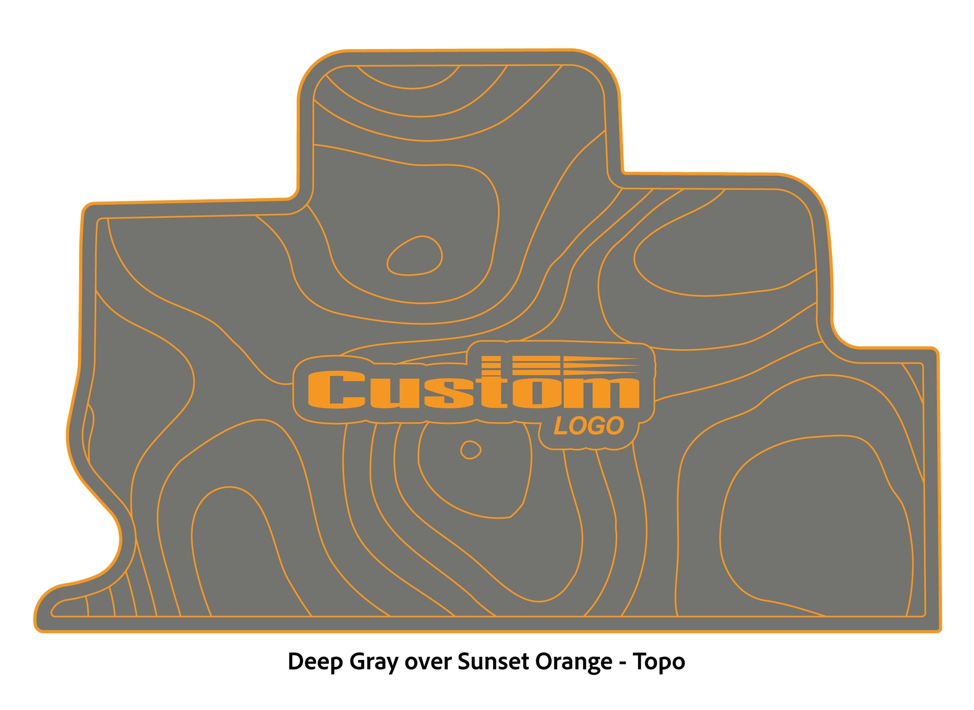 Dura-Deck Triton TR22 custom eva foam bass boat flooring in deep gray over sunset orange topo pattern