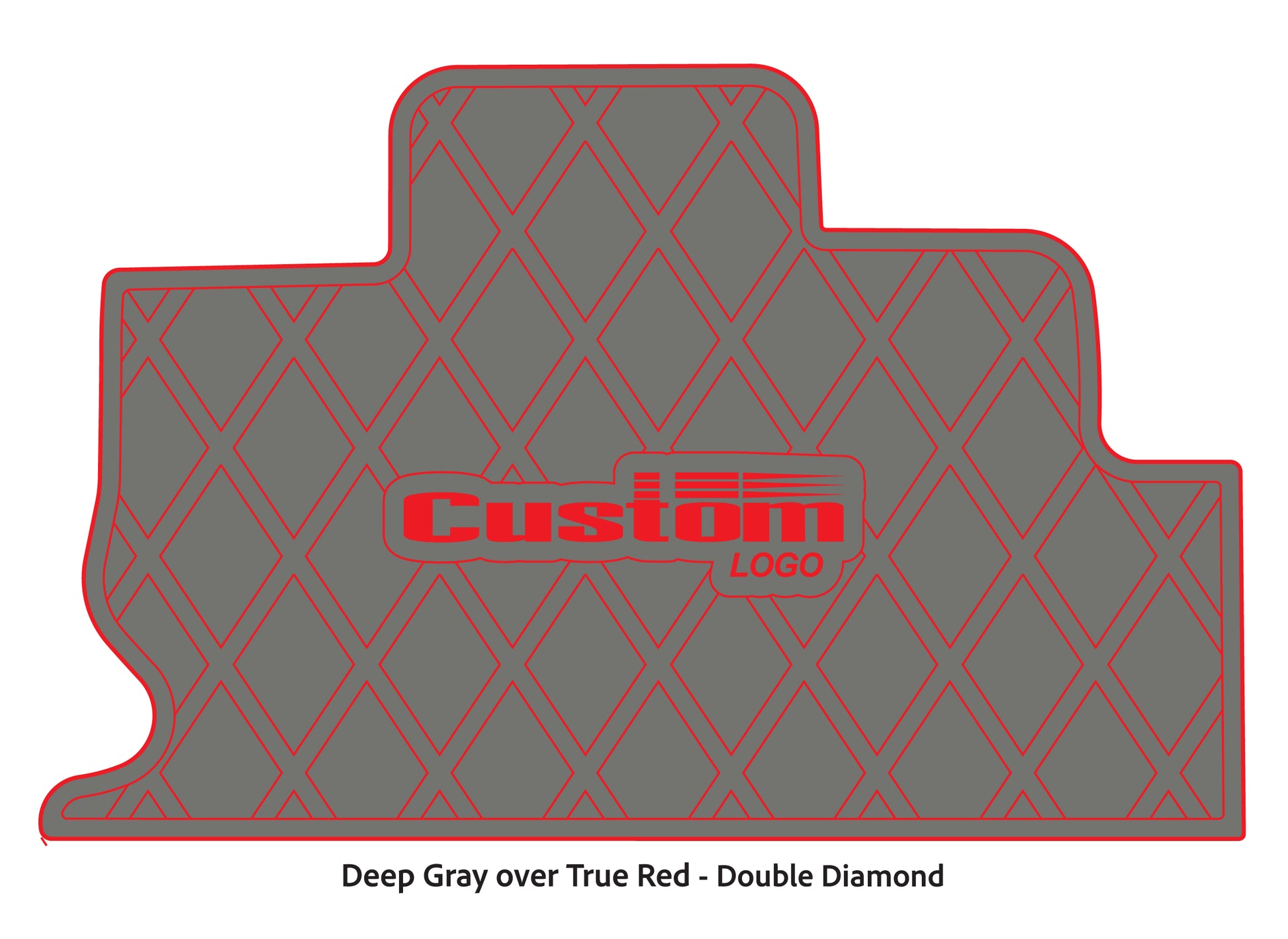 Dura-Deck Triton TR22 custom eva foam bass boat flooring in deep gray over true red double diamond
