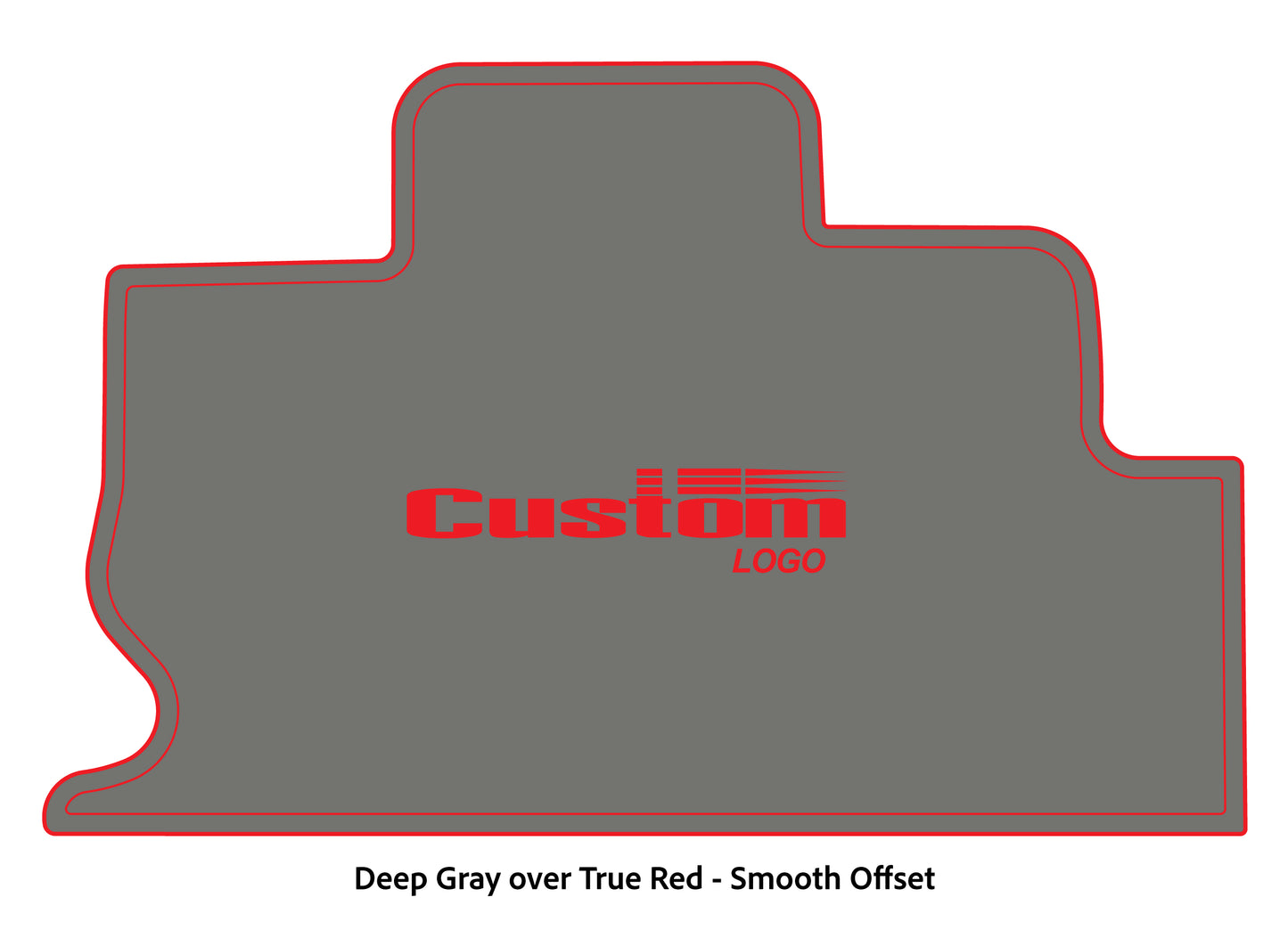 Dura-Deck Triton TR22 custom eva foam bass boat flooring in deep gray over true red smooth offset pattern