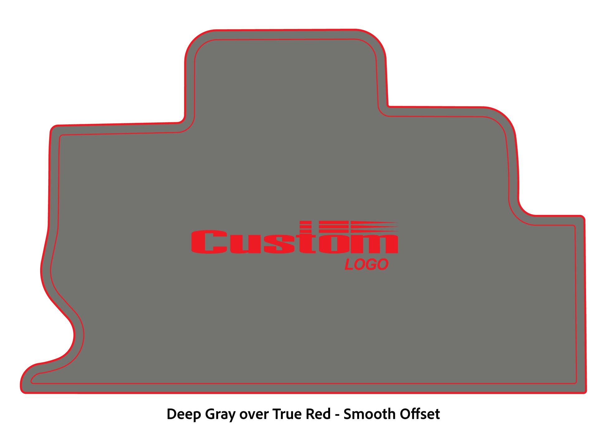Dura-Deck Triton TR22 custom eva foam bass boat flooring in deep gray over true red smooth offset pattern