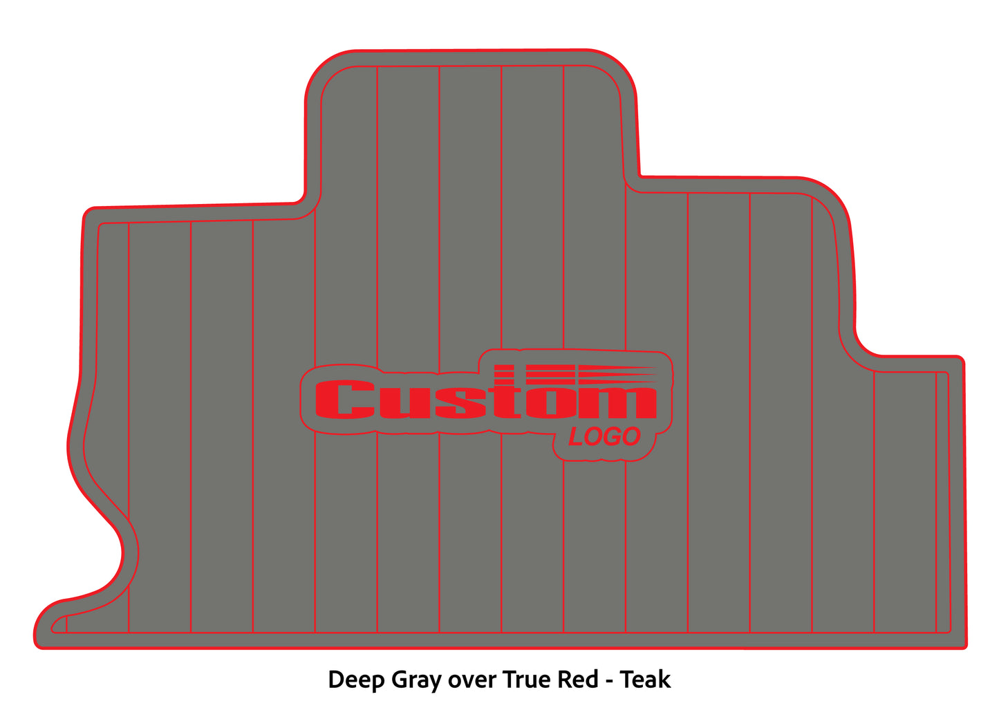 Dura-Deck Triton TR22 custom eva foam bass boat flooring in deep gray over true red teak pattern