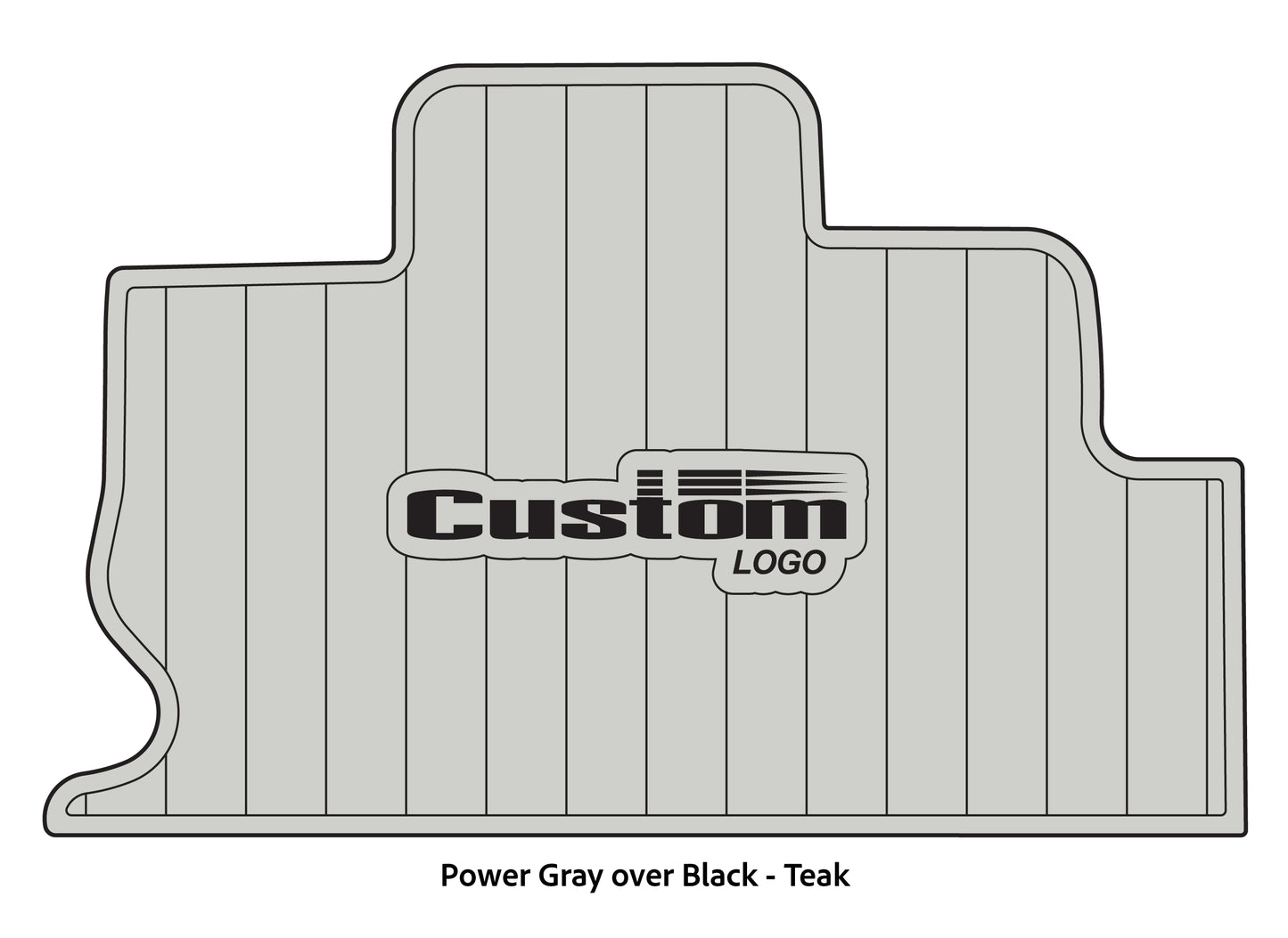 Dura-Deck Triton TR22 custom eva foam bass boat flooring in power gray over black in teak
