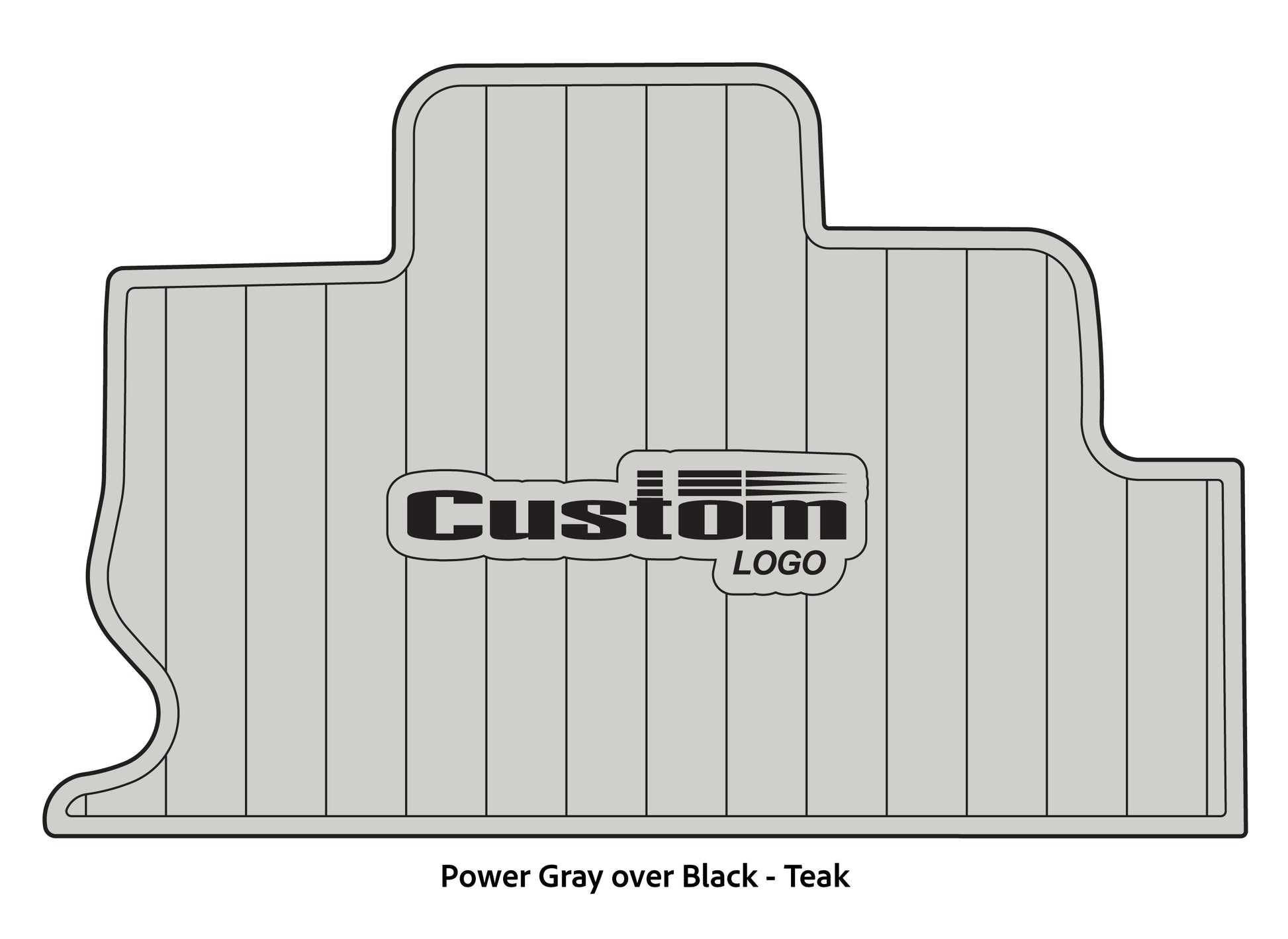 Dura-Deck Triton TR22 custom eva foam bass boat flooring in power gray over black in teak