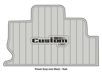 Dura-Deck Triton TR22 custom eva foam bass boat flooring in power gray over black in teak