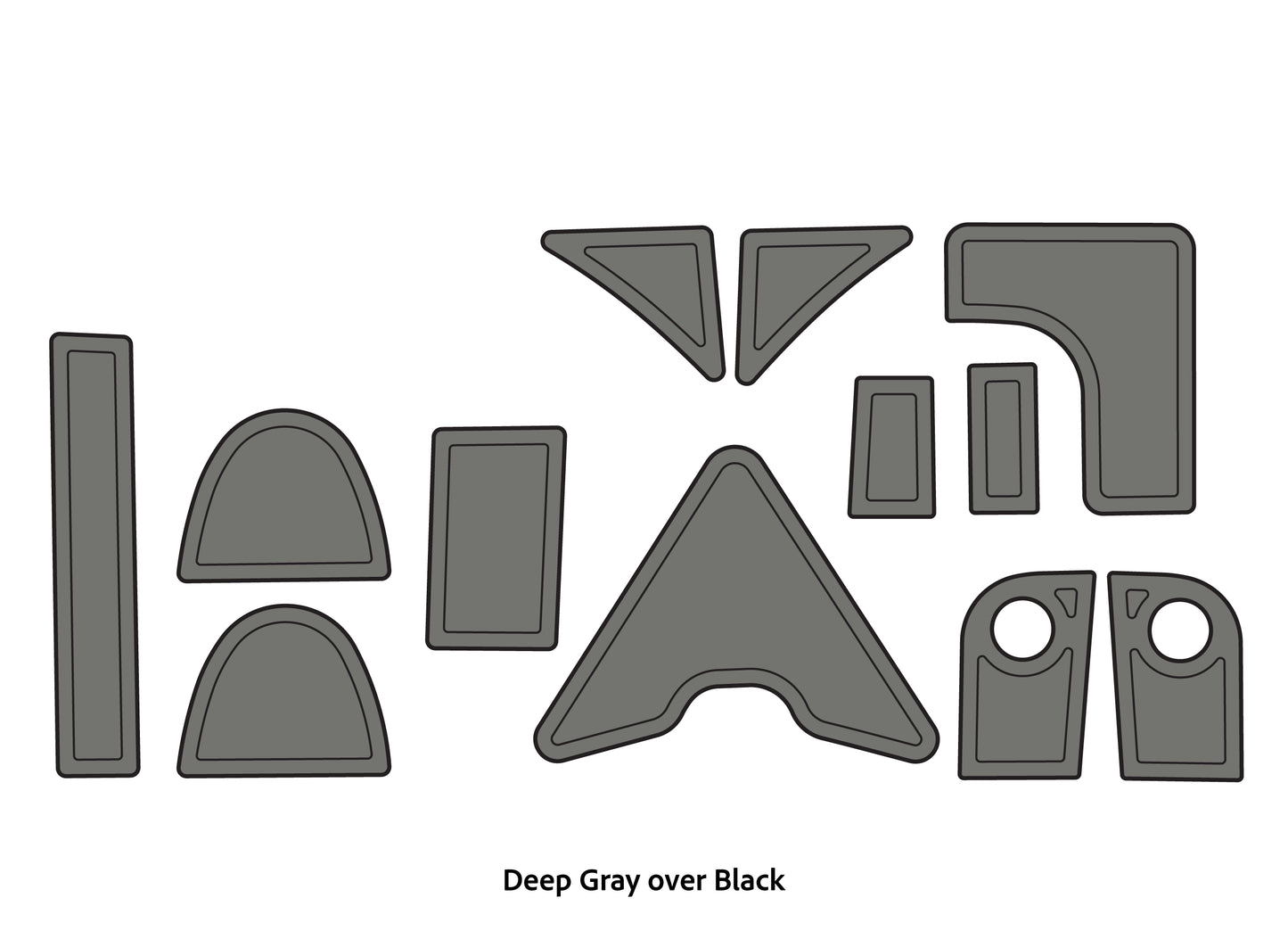 Dura-Deck Triton TR22 eva foam accessory pad set in deep gray over black