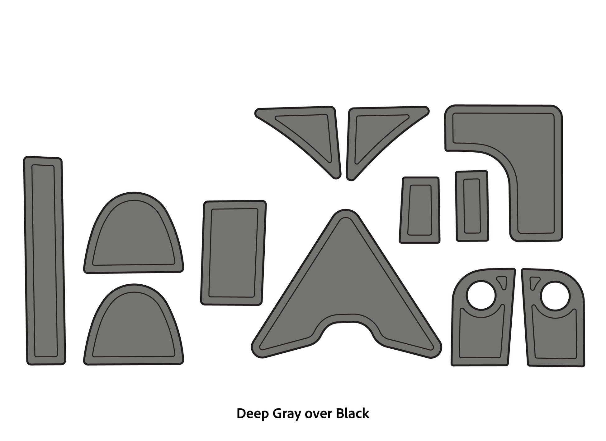 Dura-Deck Triton TR22 eva foam accessory pad set in deep gray over black