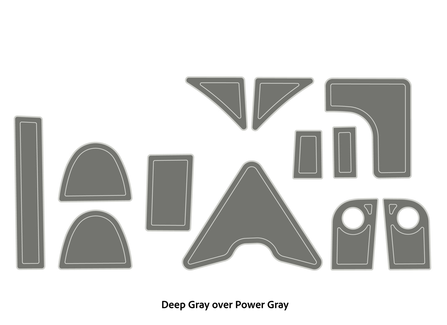 Dura-Deck Triton TR22 eva foam accessory pad set in deep gray over power gray