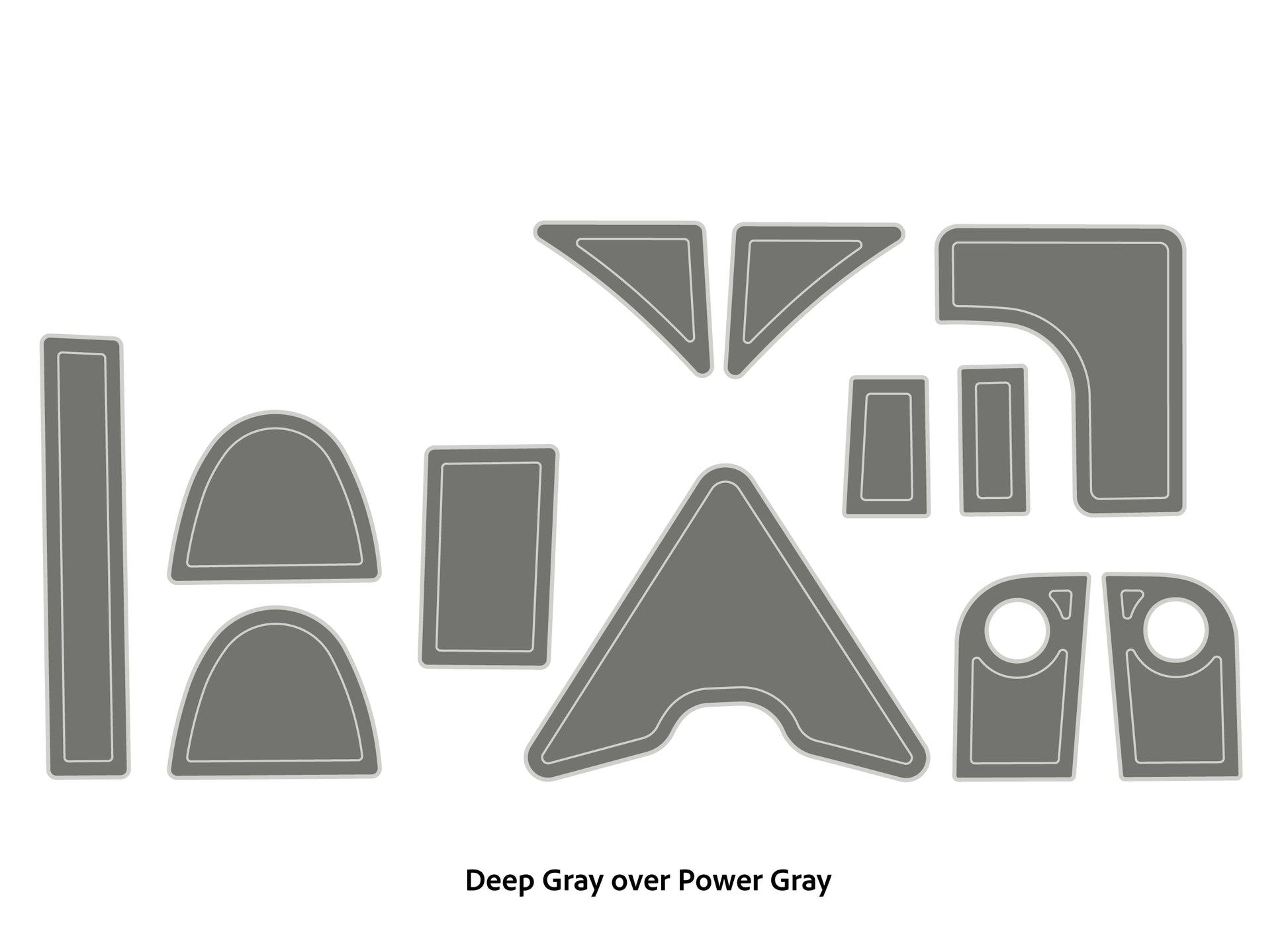 Dura-Deck Triton TR22 eva foam accessory pad set in deep gray over power gray
