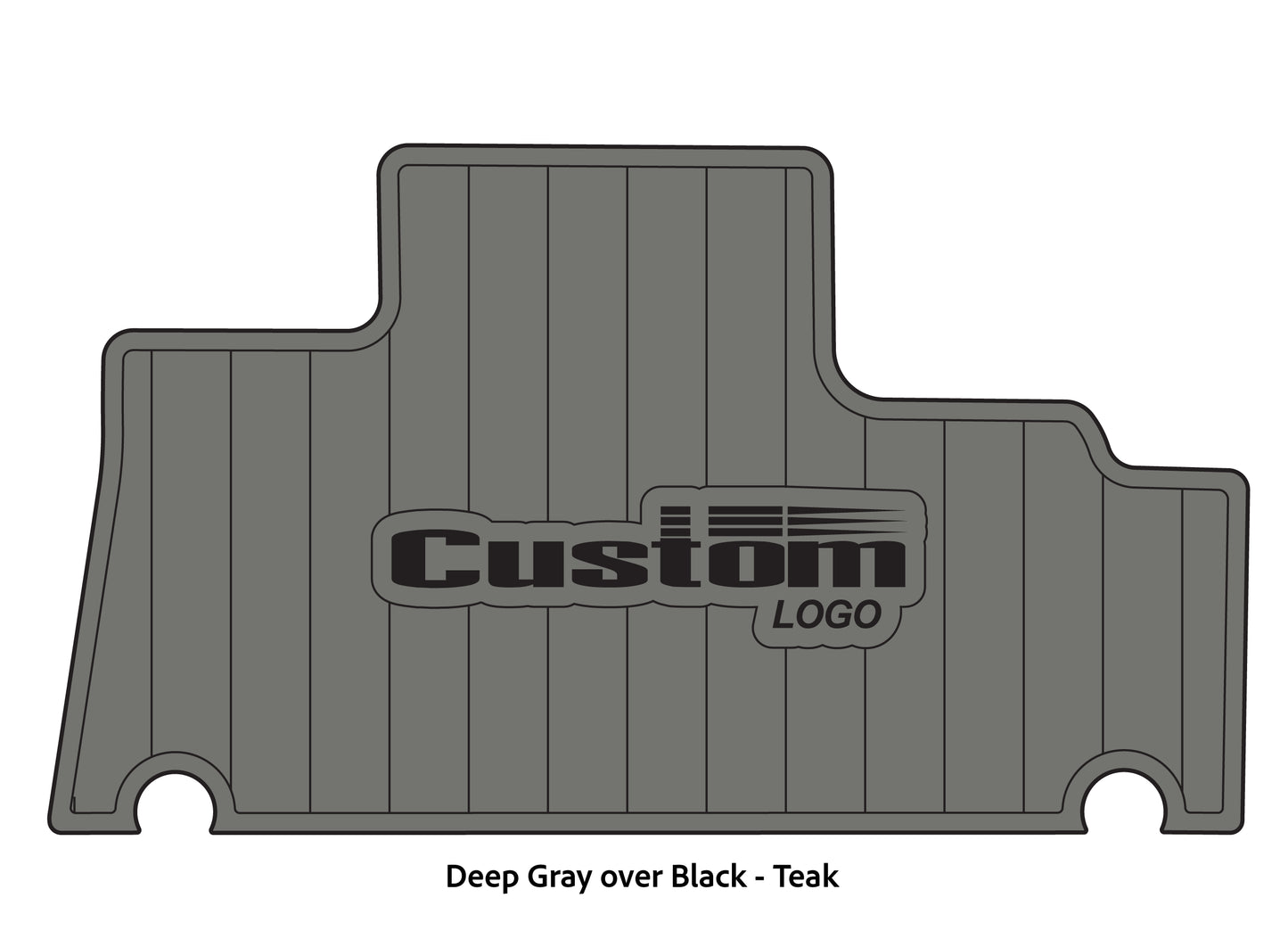 Dura-Deck Triton TR196 custom EVA foam bass boat flooring in deep gray in black in teak pattern