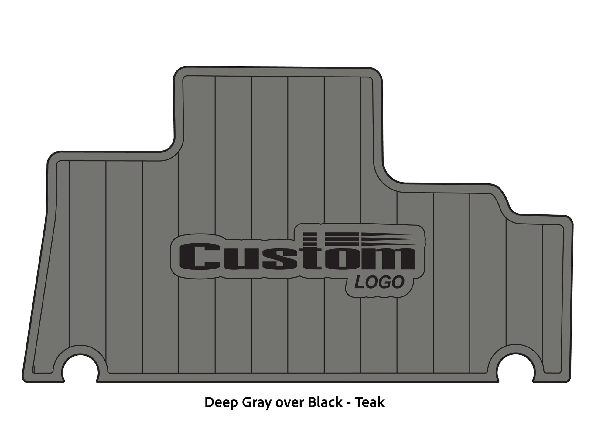 Dura-Deck Triton TR196 custom EVA foam bass boat flooring in deep gray in black in teak pattern