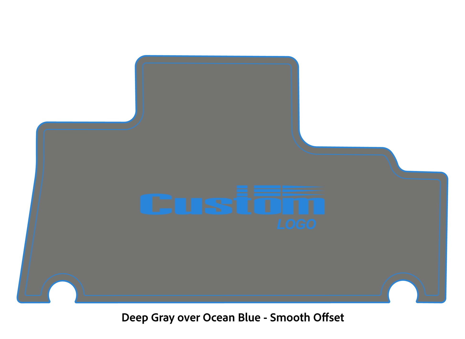 Dura-Deck Triton TR196 custom EVA foam bass boat flooring in deep gray over ocean blue smooth offset