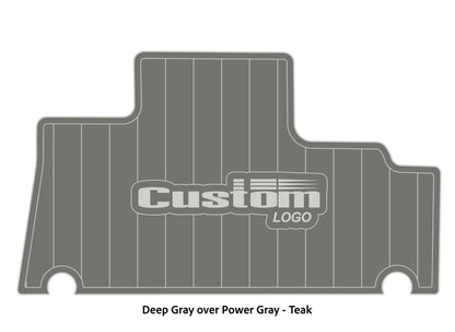 Dura-Deck Triton TR196 custom EVA foam bass boat flooring in deep gray over power gray teak pattern
