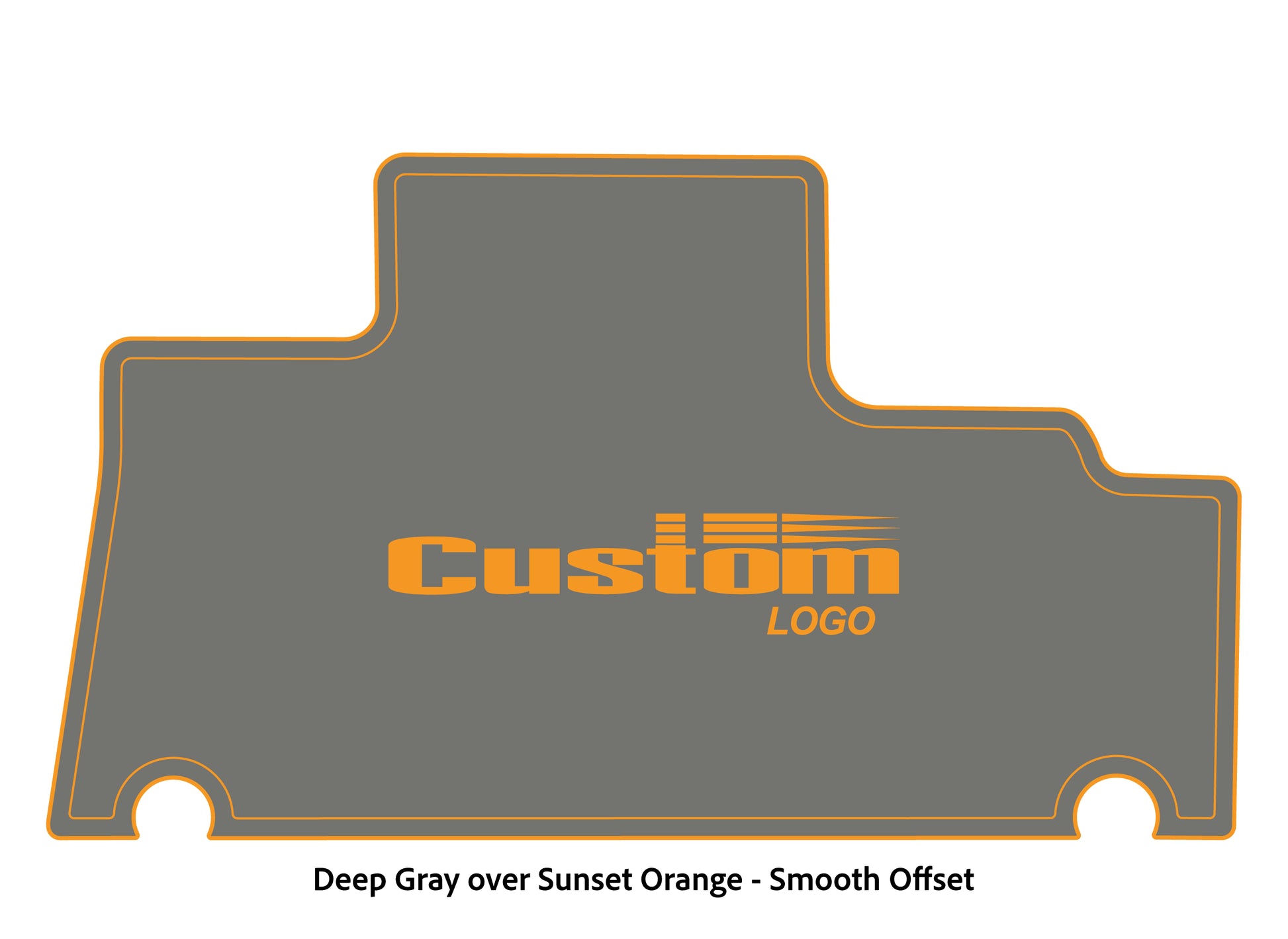 Dura-deck Triton TR196 custom EVA foam bass boat flooring in deep gray over sunset orange smooth offset pattern