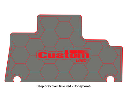Dura-Deck Triton TR196 custom EVA foam bass boat flooring in deep gray over true red honeycomb pattern
