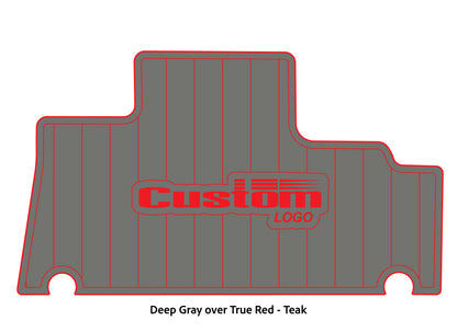 Dura-Deck Triton TR196 custom EVA foam bass boat flooring in deep gray over true red teak pattern