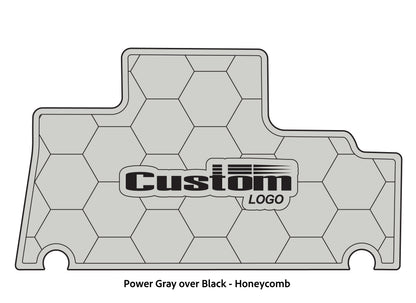 Dura-deck Triton TR196 custom EVA foam bass boat flooring in power gray over black honeycomb pattern