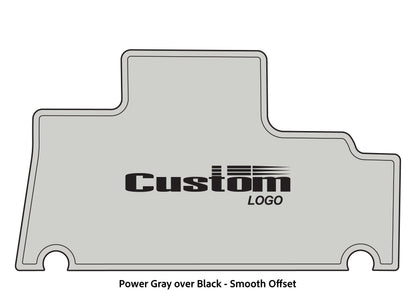 Dura-deck Triton TR196  custom EVA foam bass boat flooring in power gray over black smooth offset pattern