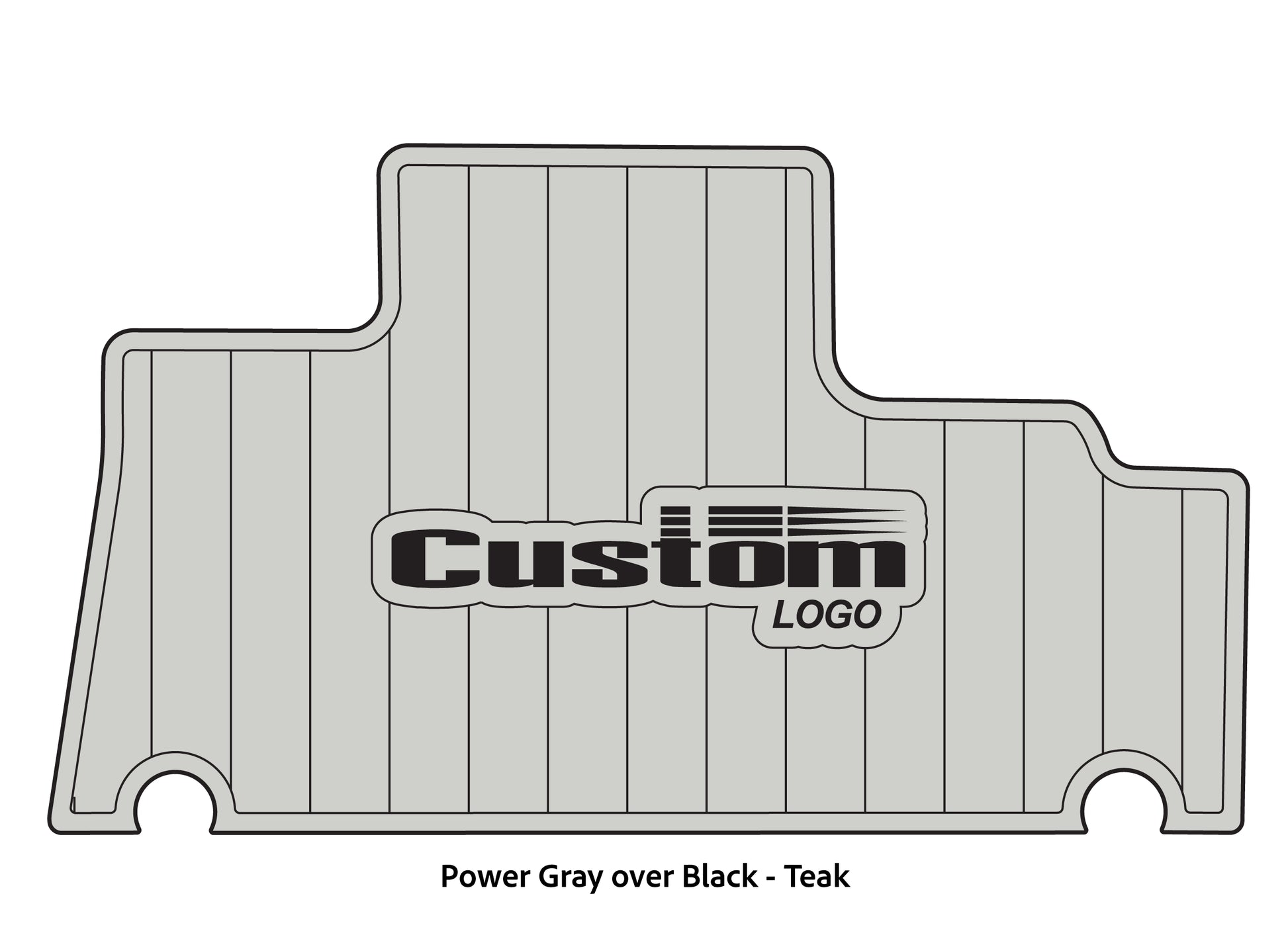 Dura-deck triton TR196 custom EVA foam bass boat flooring in power gray over black teak pattern