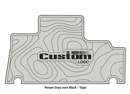 Dura-deck Triton Tr196 custom EVA foam bass boat flooring in power gray over black topo pattern