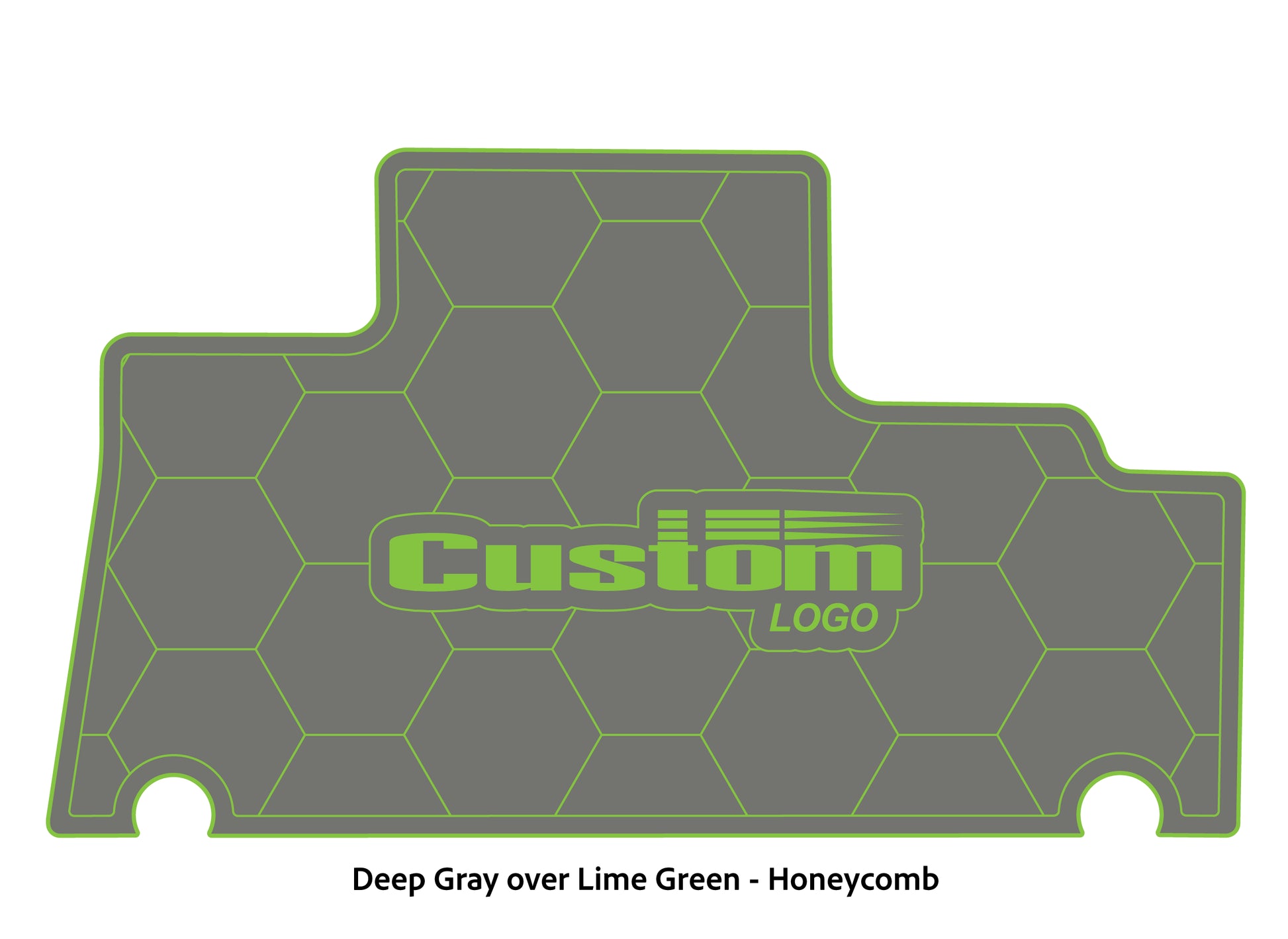 Dura-Deck Triton TR196 custom EVA foam bass boat flooring deep gray over lime green honeycomb pattern