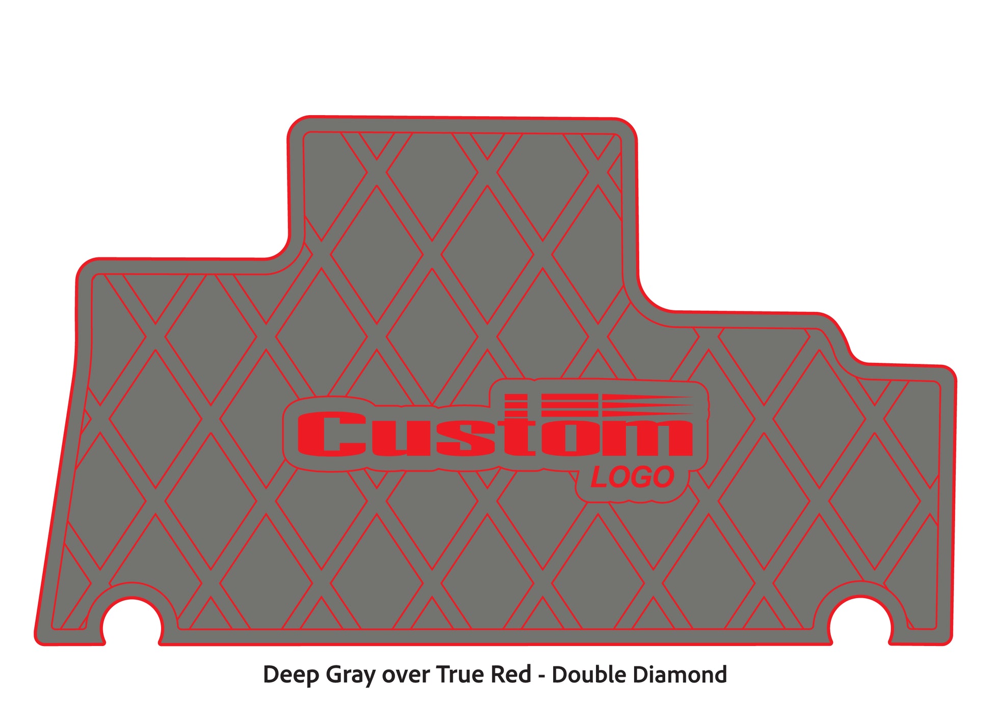 Dura-Deck Triton TR196 custom EVA foam bass boat flooring in deep gray over true red double diamond pattern